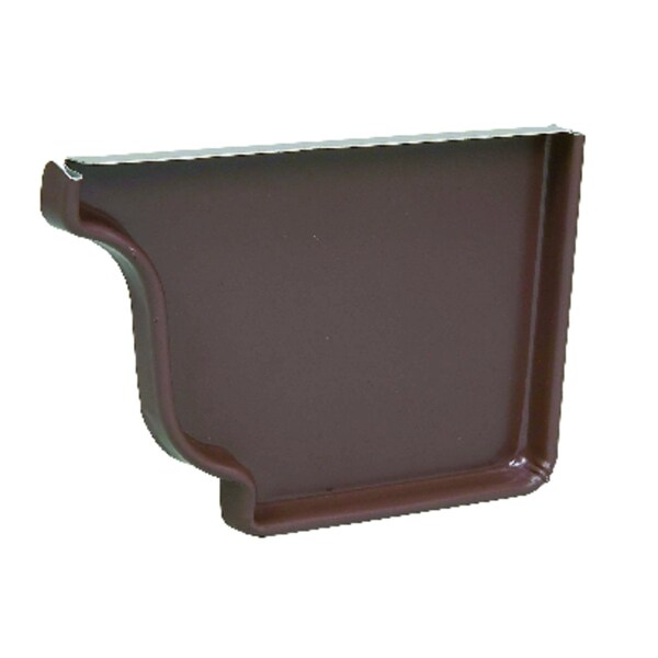 Amerimax Home Products Amerimax 0.5 in. H X 3.5 in. W X 5 in. L Brown Aluminum K Right End Cap 2520619 - main